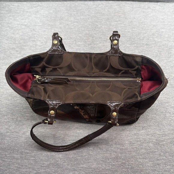 Coach Patchwork Tote in Brown and Tan - Picture 6 of 15